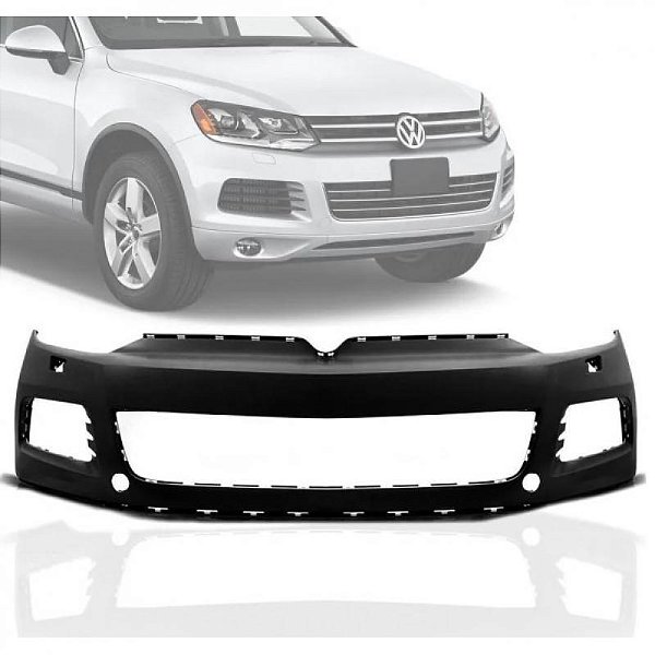 Para choque touareg volkswagen de 2011 a 2014 dianteiro sem spoiler com furo para esguicho sem sensor