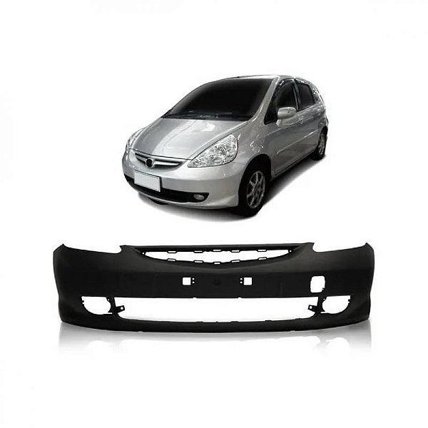Para choque fit honda de 2007 a 2008 dianteiro preto com furo para farol auxiliar