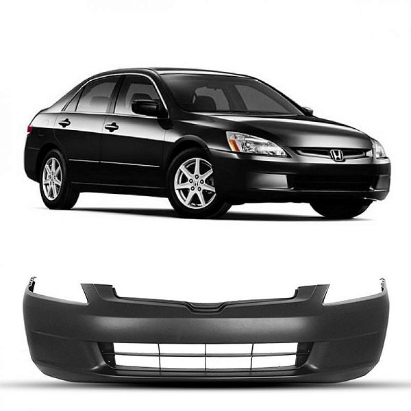 Para choque accord honda de 2003 a 2006 dianteiro preto sem furo para farol auxiliar