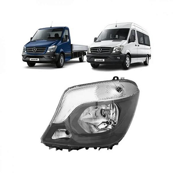 Farol sprinter mercedes benz de 2017 a 2019 lado esquerdo elétrico com motor