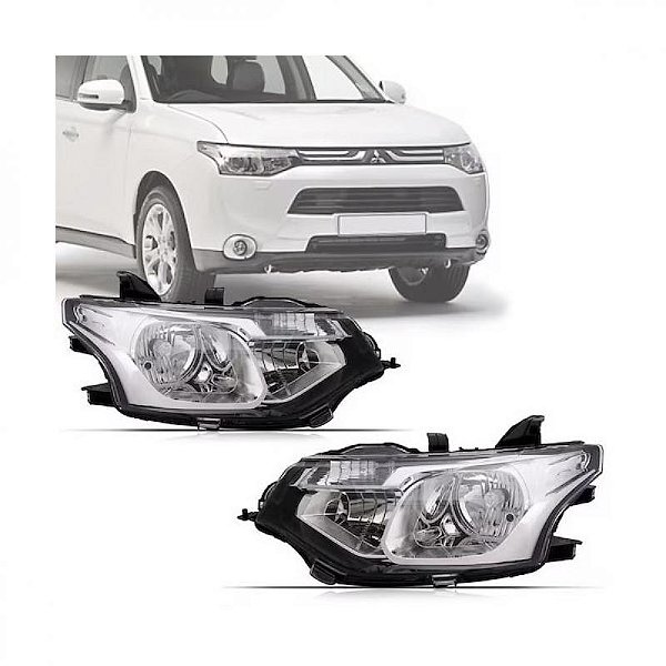 Farol outlander mitsubishi de 2014 a 2015 lado direito manual ou elétrico sem projetor