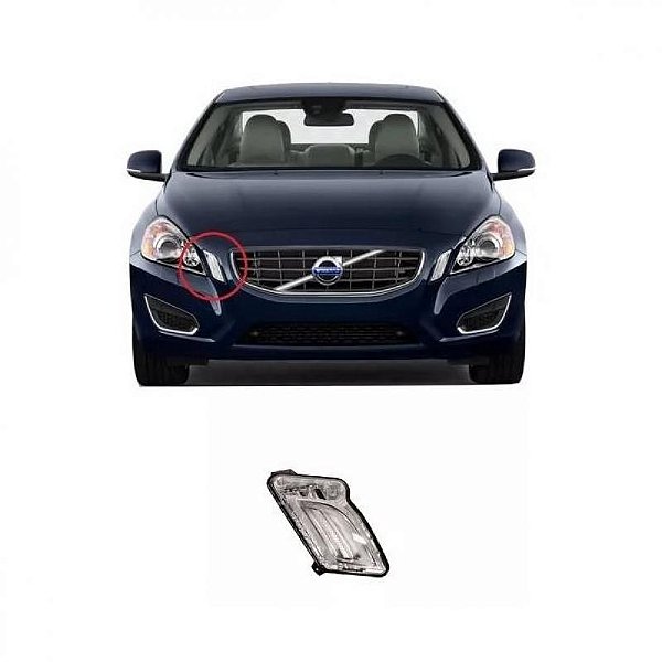 Lanterna para para choque v60 volvo de 2011 a 2013 lado direito dianteiro luz diurna