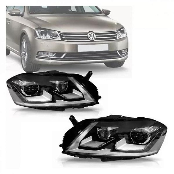 Farol passat volkswagen de 2011 a 2015 lado direito elétrico com LED com projetor