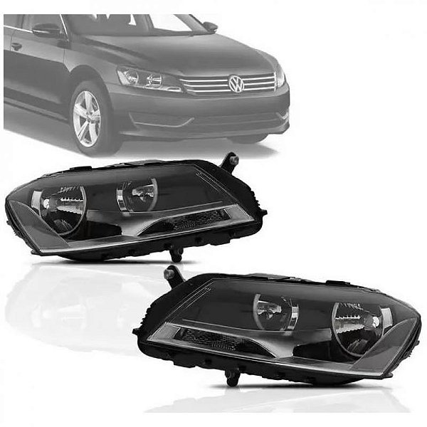 Farol passat volkswagen de 2011 a 2015 lado esquerdo elétrico com motor