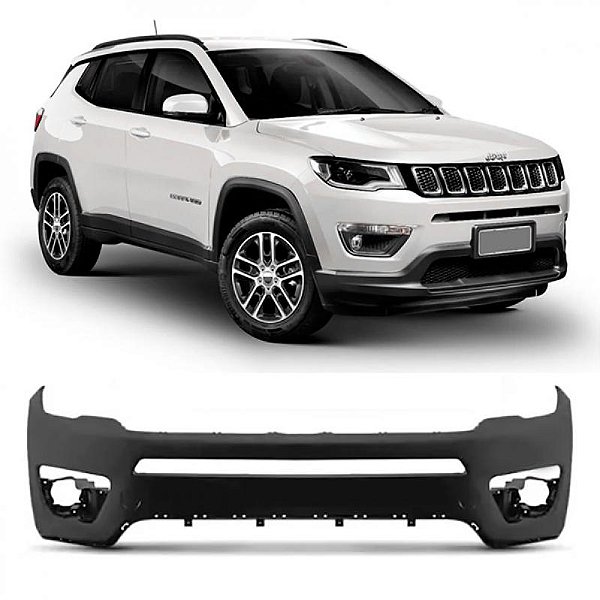 Para choque compass jeep de 2017 a 2021 dianteiro preto flex sem spoiler sem furo para sensor