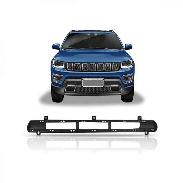 Grade do para choque compass jeep de 2017 a 2021 dianteira central preto