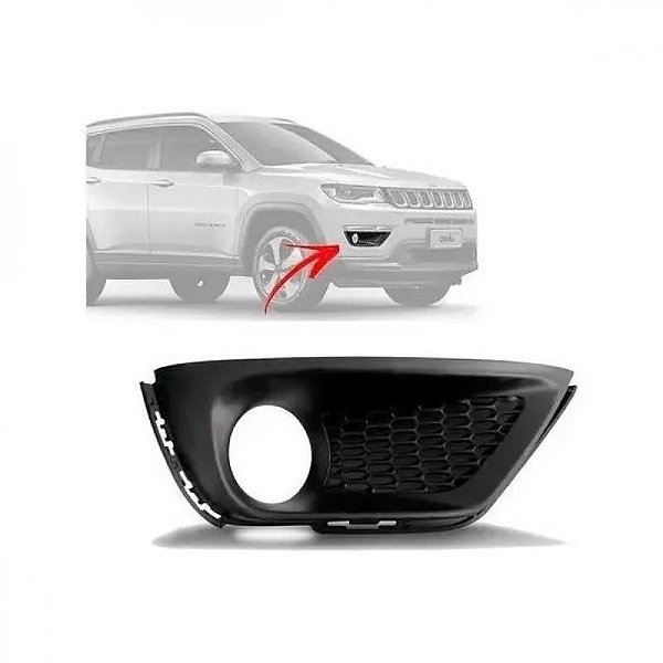 Grade do para choque compass jeep de 2017 a 2021 dianteira lado direito com furo sem friso