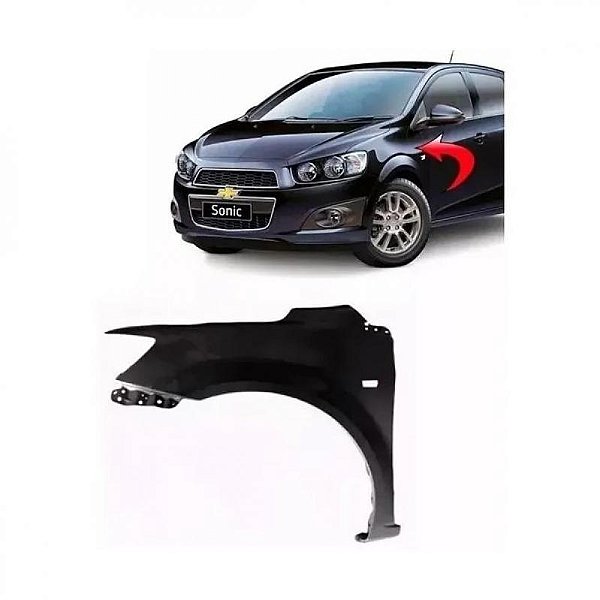 Para lama sonic chevrolet de 2012 a 2014 lado esquerdo com furo