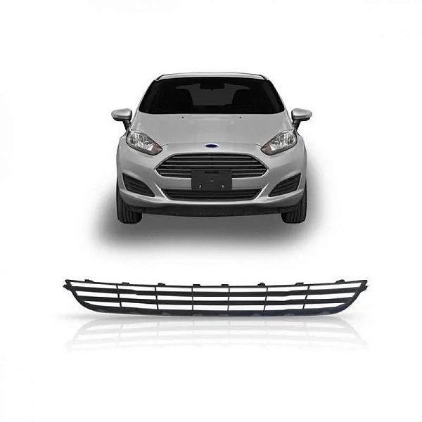 Grade do para choque fiesta ford de 2013 a 2017 dianteira central preta sedan