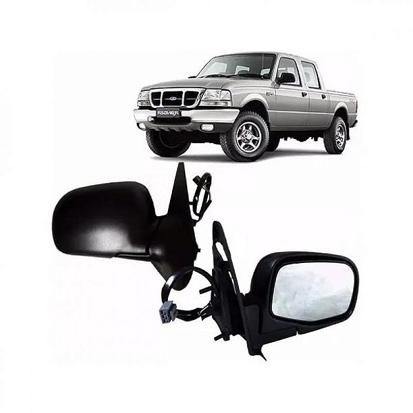 Retrovisor externo ranger ford de 1998 a 2004 lado direito preto elétrico