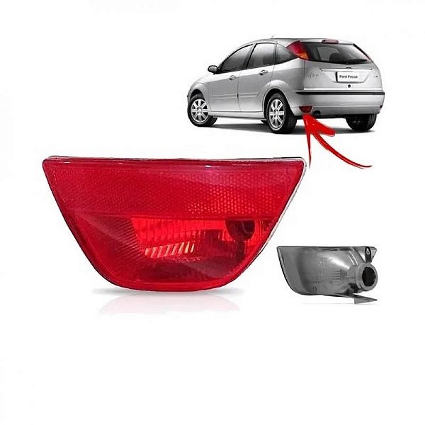 Lanterna para choque focus ford de 1998 a 2008 traseira lado esquerdo borda vermelha