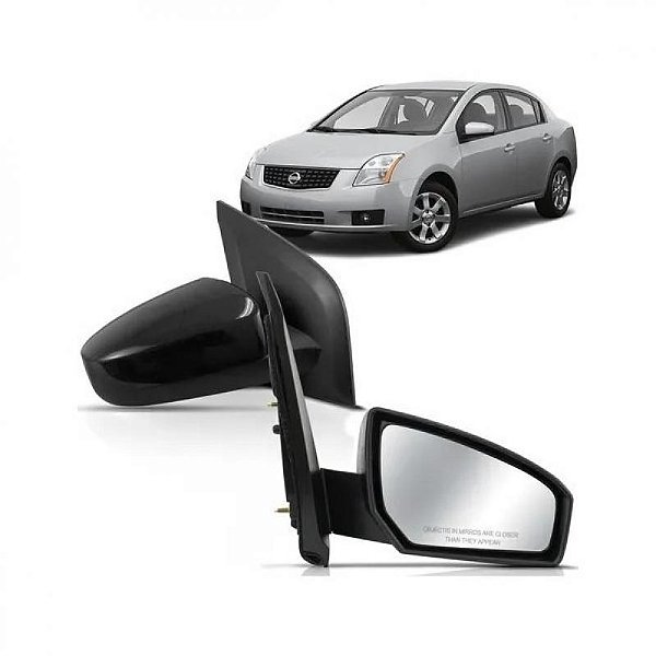 Retrovisor sentra nissan de 2007 a 2009 lado direito com capa preta externo elétrico