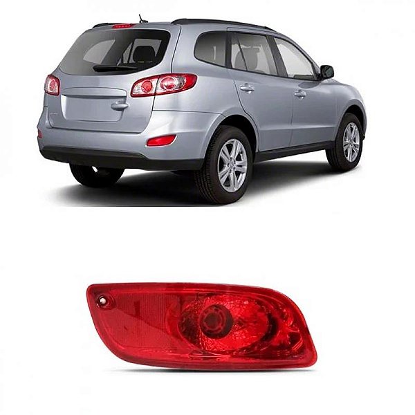 Lanterna santa fé hyundai de 2006 a 2010 lado direito no para choque traseiro com borda vermelha