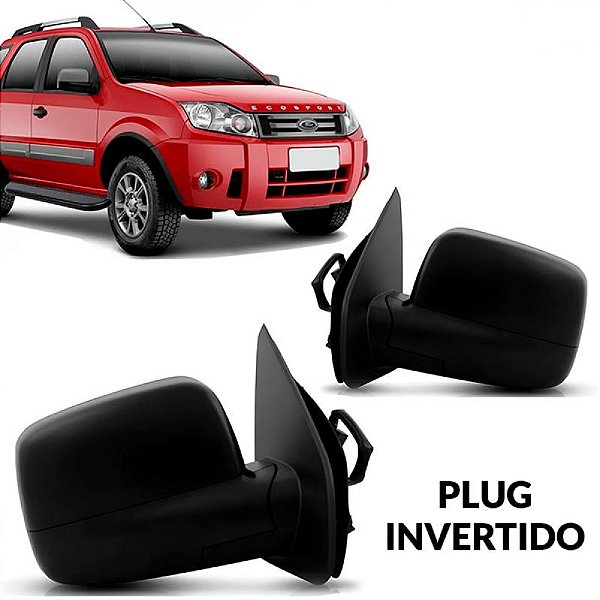 Retrovisor externo ecosport ford de 2003 a 2012 lado direito preto texturizado elétrico sem pisca