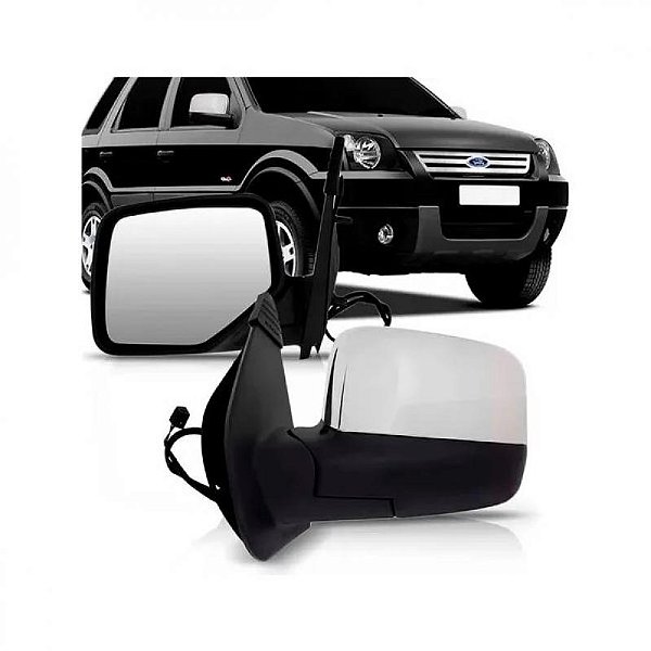 Retrovisor externo ecosport ford de 2003 a 2012 lado direito cromado elétrico