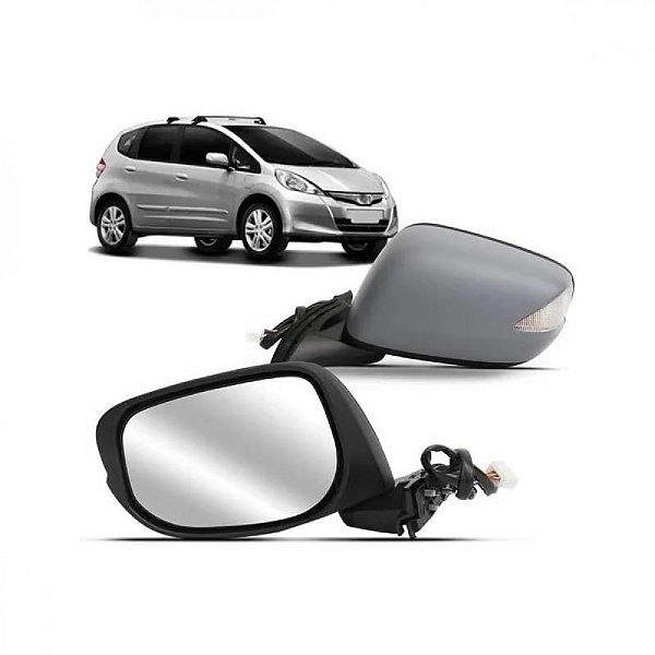 Retrovisor externo fit honda de 2009 a 2014 lado direito capa em primer elétrico com pisca