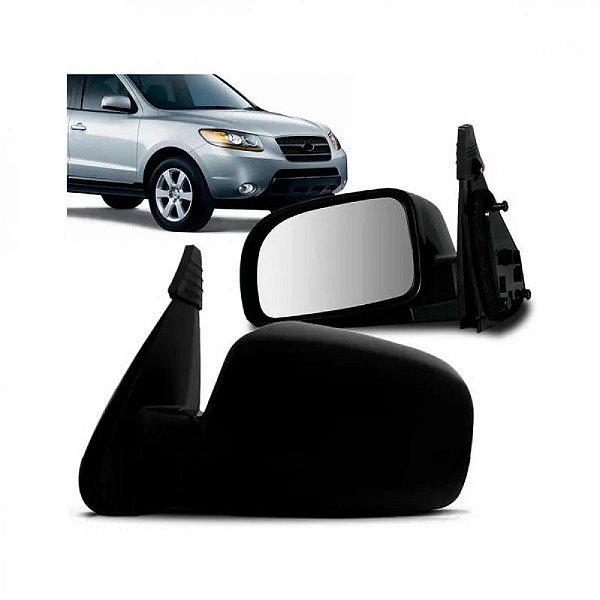 Retrovisor santa fe hyundai de 2006 a 2013 lado direito preto externo elétrico sem pisca