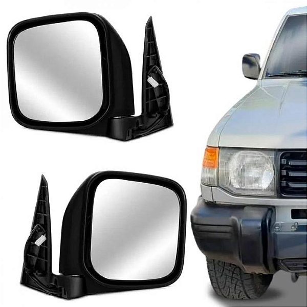 Retrovisor pajero mitsubishi de 1992 a 1997 lado esquerdo preto externo fixo