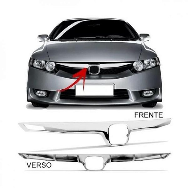 Friso da grade civic honda de 2009 a 2011 cromado
