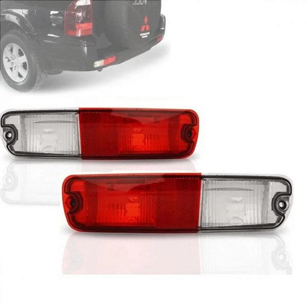 Lanterna do para choque pajero full mitsubishi de 2003 a 2007 traseira lado direito vermelha e cristal