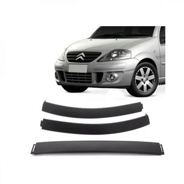 Spoiler de para choque c3 citroën de 2003 a 2008 dianteiro com três peças