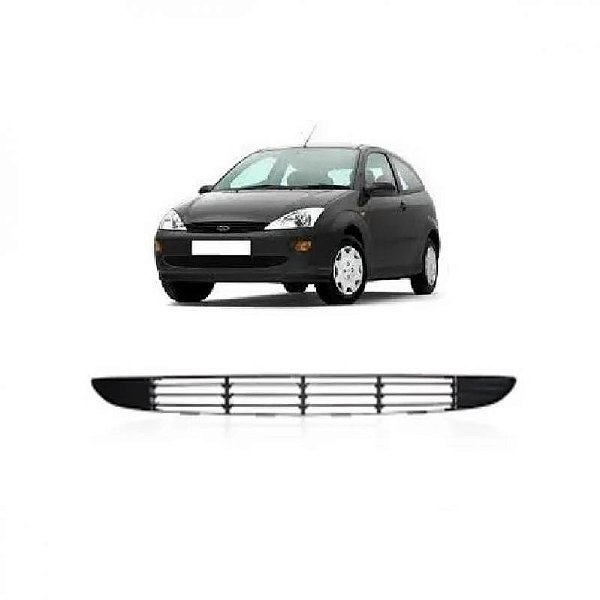 Grade do para choque focus ford de 1998 a 2003 dianteira central cinza sem furo para friso