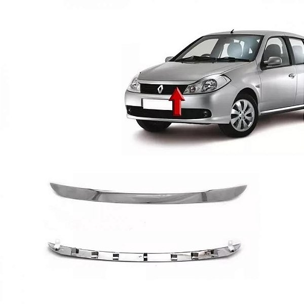 Friso da grade symbol renault de 2009 a 2013 dianteiro cromado