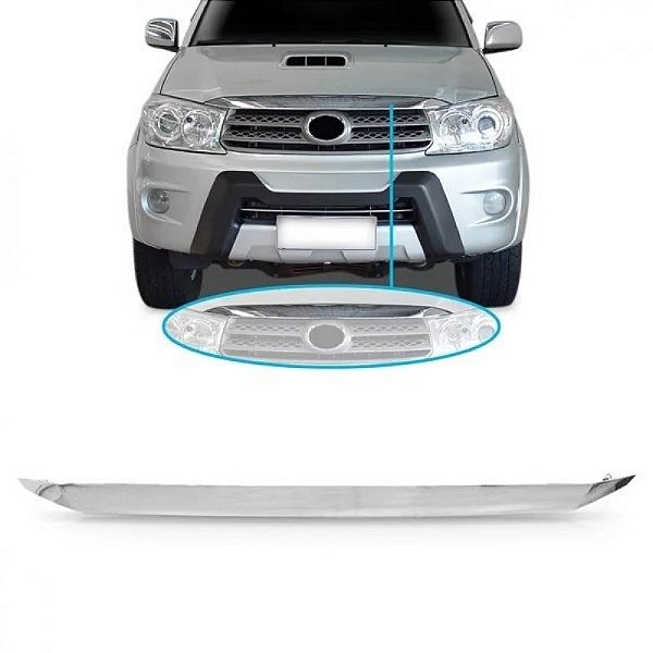 Friso de grade hilux sw4 toyota de 2009 a 2011 dianteiro cromado