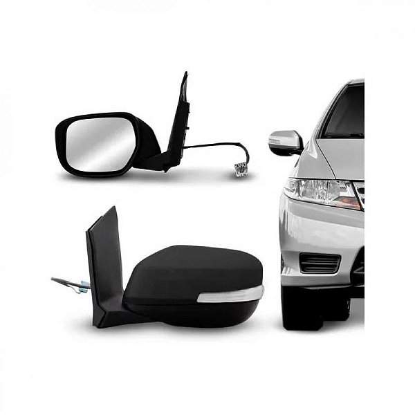 Retrovisor city honda de 2009 a 2014 lado esquerdo externo elétrico com pisca e cinco fios