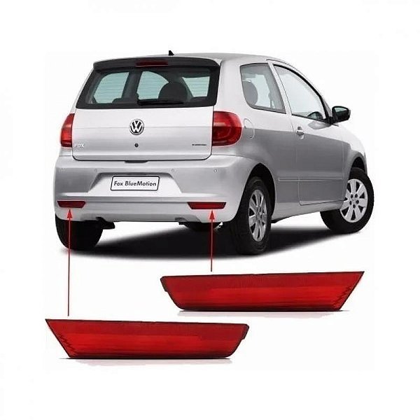 Refletor de para choque fox volkswagen de 2010 a 2014 lado esquerdo traseiro rubi