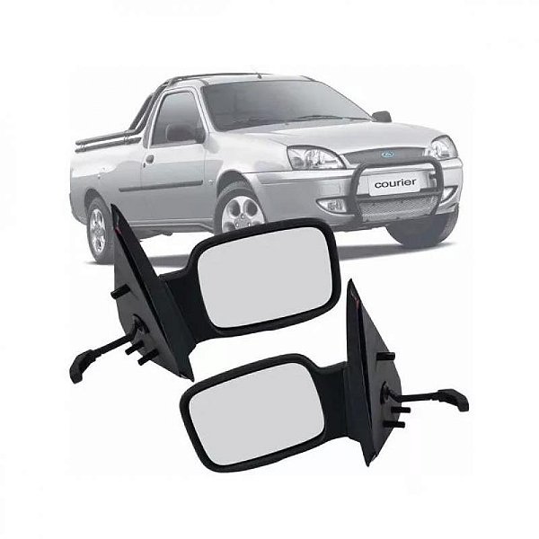 Retrovisor courier ford de 1996 a 2013 lado direito externo com controle manual