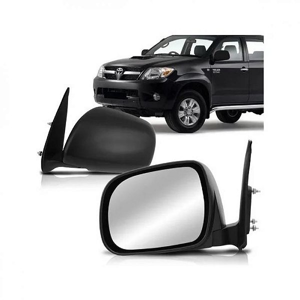 Retrovisor hilux SW4 SRV toyota de 2005 a 2011 lado esquerdo preto externo fixo