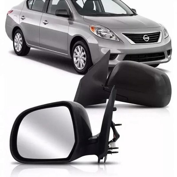 Retrovisor externo versa nissan de 2011 a 2014 lado direito preto elétrico