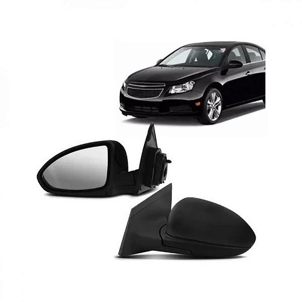 Retrovisor externo cruze chevrolet de 2011 a 2016 lado esquerdo cinza elétrico com três fios