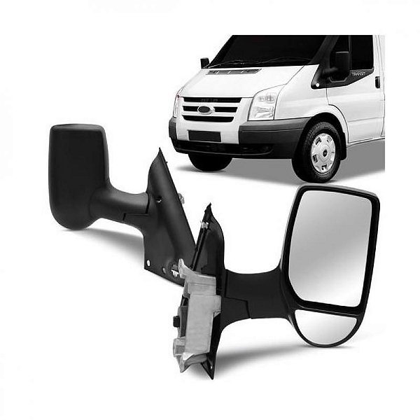 Retrovisor transit ford de 2007 a 2013 lado esquerdo externo fixo com braço curto