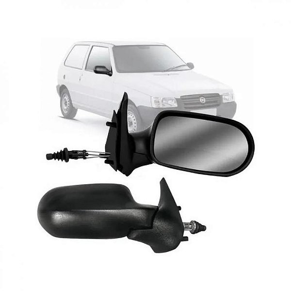 Retrovisor externo uno fire fiat de 2004 a 2013 lado esquerdo bicolor duas portas com controle manual