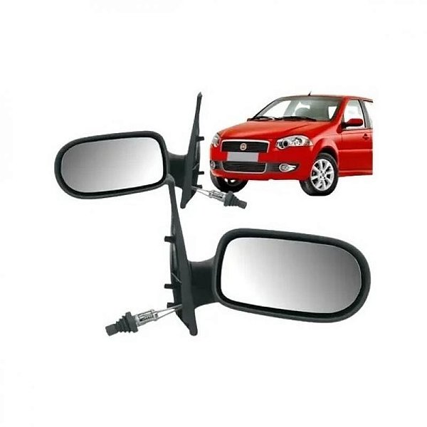 Retrovisor externo palio fiat de 2008 a 2011 lado direito verde escuro bicolor com controle manual duas portas