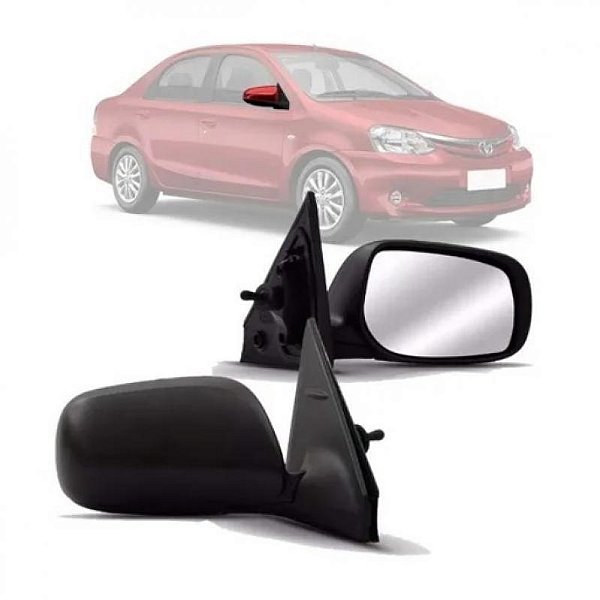 Retrovisor externo etios toyota de 2012 a 2013 lado direito com controle manual