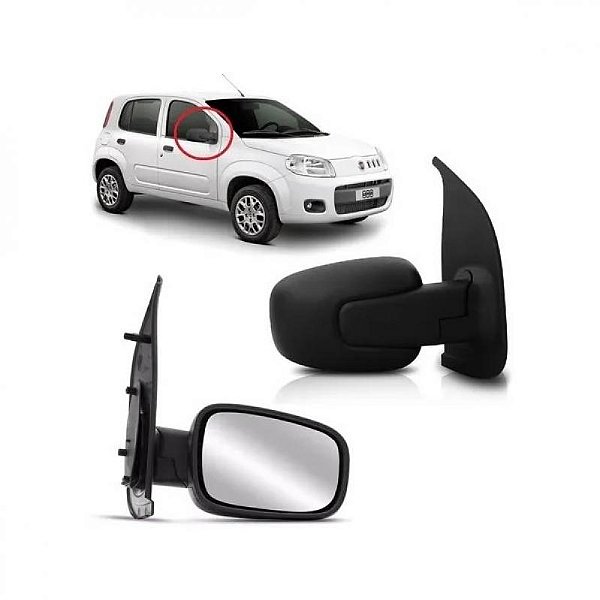 Retrovisor externo uno fiat de 2011 a 2014 lado esquerdo fixo para quatro portas