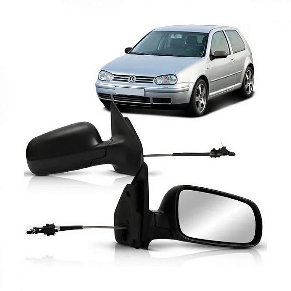 Retrovisor externo golf volkswagen de 1999 a 2006 lado direito verde escuro com controle manual e cabeça grande
