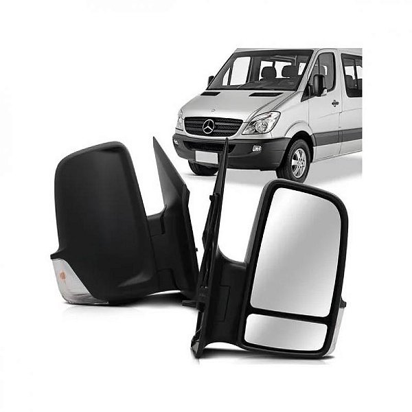 Retrovisor externo sprinter mercedes benz de 2012 a 2016 lado direito elétrico com aquecimento com braço longo e fio curto