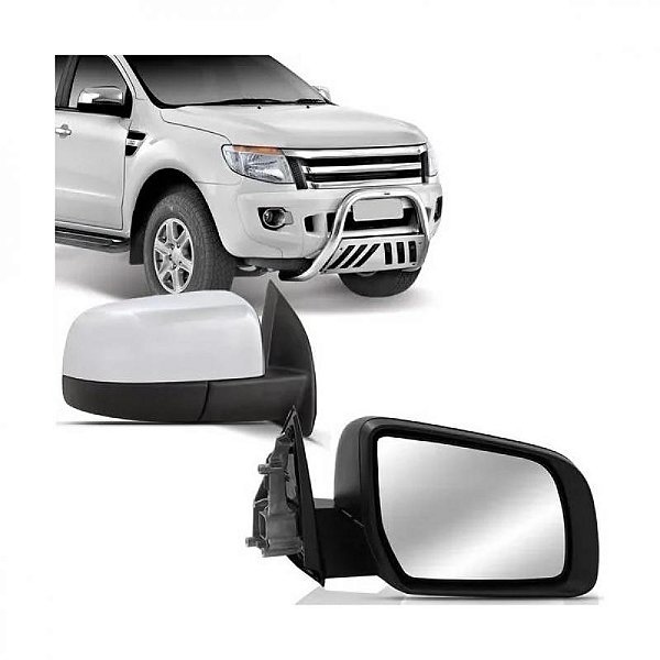 Retrovisor externo ranger ford de 2013 a 2023 lado esquerdo cromado fixo