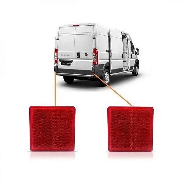Refletor para para choque ducato fiat e boxer peugeot e jumper citroën de 1995 a 2017 traseiro lado direito ou esquerdo vermelho escuro