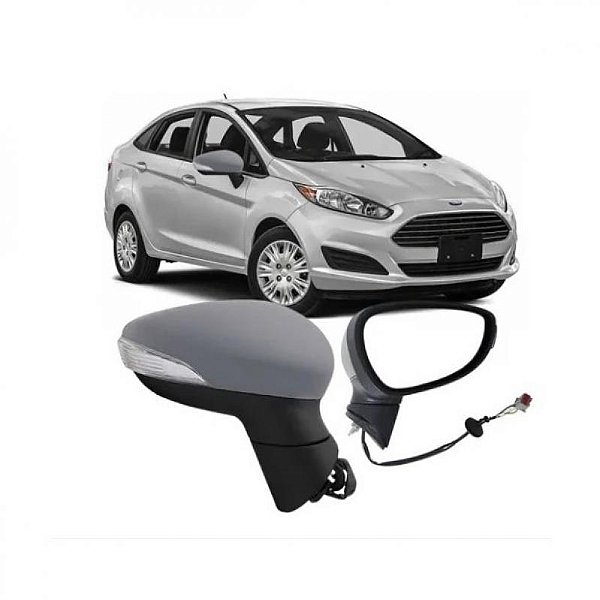 Retrovisor externo fiesta new ford de 2011 a 2019 lado esquerdo elétrico com pisca sem ranhura