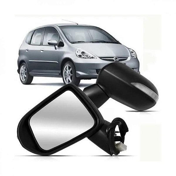 Retrovisor externo fit honda de 2003 a 2008 lado esquerdo elétrico com pisca