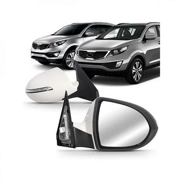 Retrovisor sportage kia de 2011 a 2016 lado direito externo elétrico com pisca retrátil