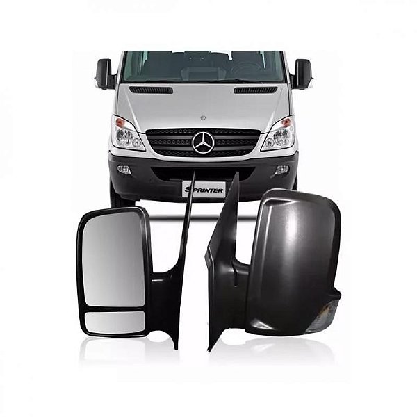 Retrovisor externo sprinter mercedes benz de 2012 a 2016 lado esquerdo fixo com pisca curto
