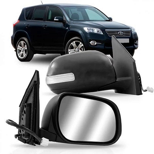 Retrovisor externo rav4 toyota de 2009 a 2012 lado esquerdo elétrico com pisca retrátil com capa