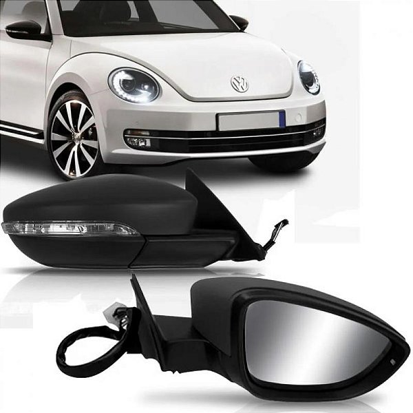 Retrovisor externo fusca volkswagen de 2013 a 2015 lado esquerdo primer elétrico térmico com pisca asférico