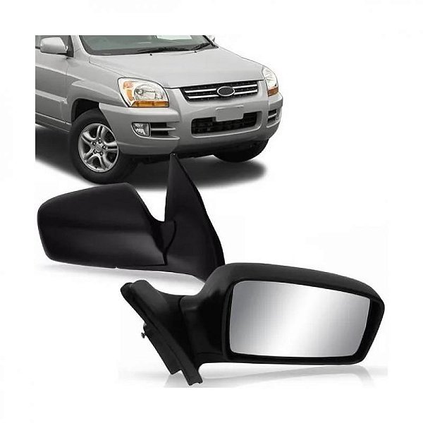 Retrovisor externo sportage kia de 2005 a 2010 lado esquerdo preto liso elétrico com aquecimento